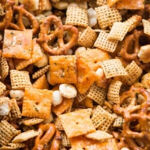 Every party needs something sweet, something salty, something light and something indulgent. This ranch slow cooker chex mix is both salty and addicting! ohsweetbasil.com
